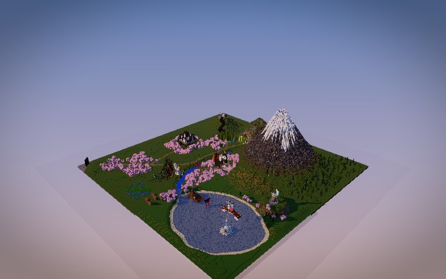 Land of the Rising Sun: Mount Fuji, Itsukushima and Ama-no-Iwato Minecraft build