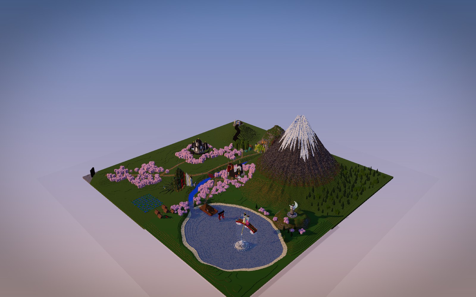 Land of the Rising Sun: Mount Fuji, Itsukushima and Ama-no-Iwato Minecraft build cover