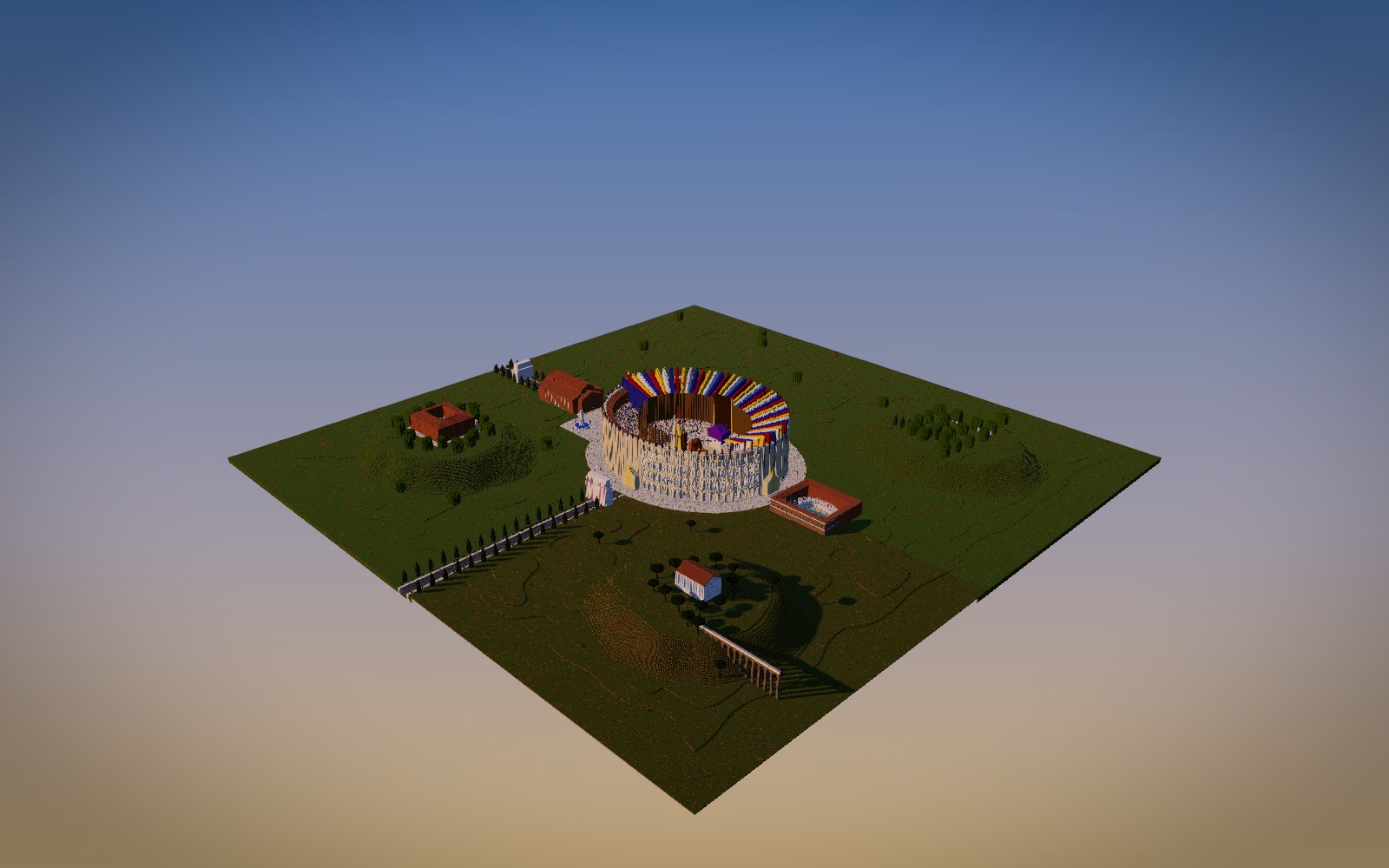 The Coliseum: the Arena, the Emperor’s Box and the Colossus Minecraft build cover