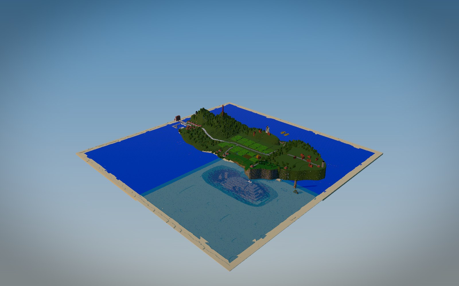Yonaguni: the Monument, Kubura Harbour and Irizaki Lighthouse Minecraft build cover