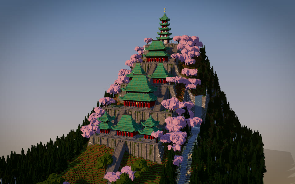 The same build rendered in the cinematic style