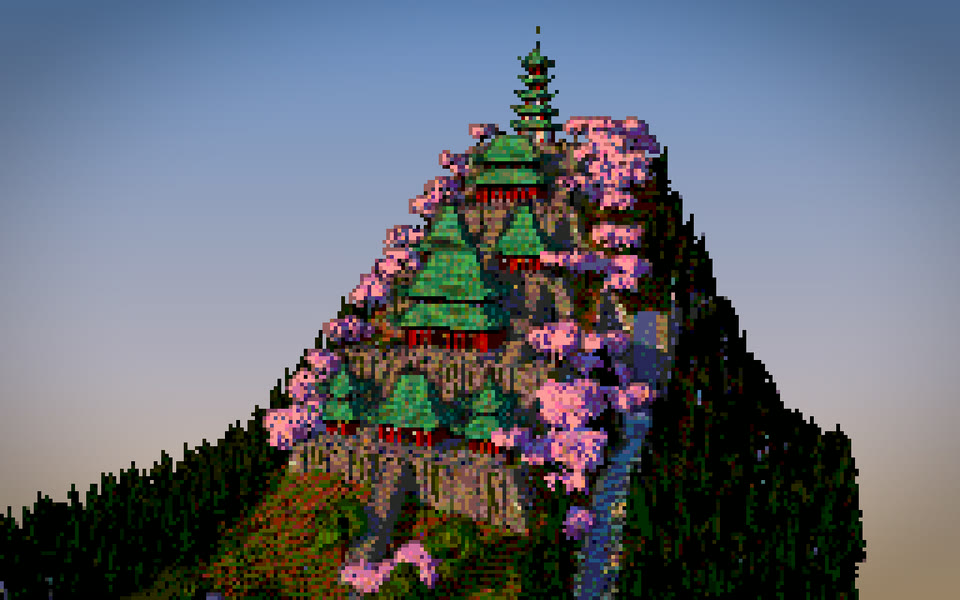 The same build rendered in the pixel style
